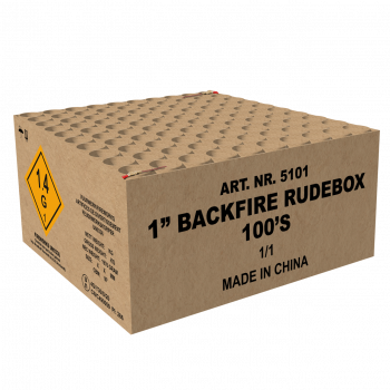 Backfire Rudebox ist ein 100 Schuss Verbund von Magnum Feuerwerk