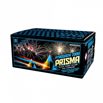 Pyroshow 2000 Prisma ist ein 107 Schuss Verbund von Argento