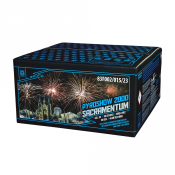 Pyroshow 2000-B Sacramentum ist ein 100 Schuss Verbund von Argento